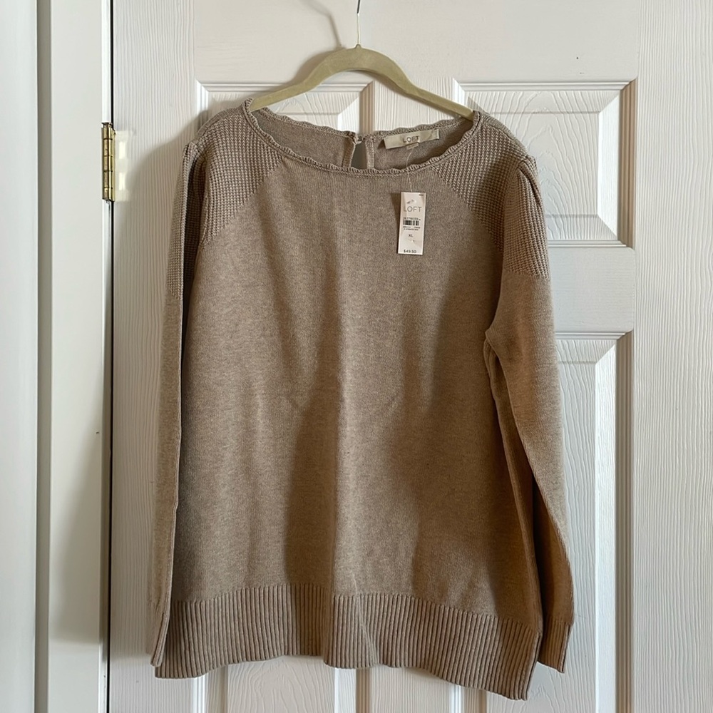 100% cotton beige loft sweater